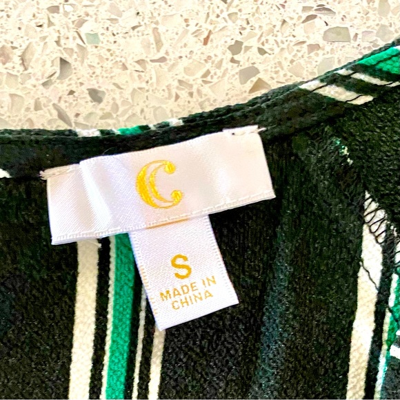 Green, White & Black Striped Jumpsuit - Picture 5 of 12